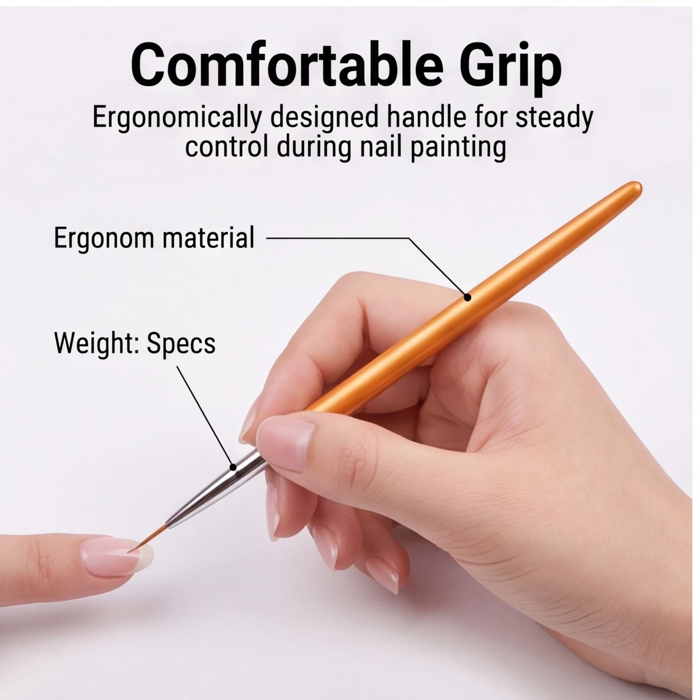 3Pcs DIY Nail Drawing Pen – Acrylic French Stripe Liner Brush for 3D Tips, Lines & Stripes, UV Gel Painting Tool
