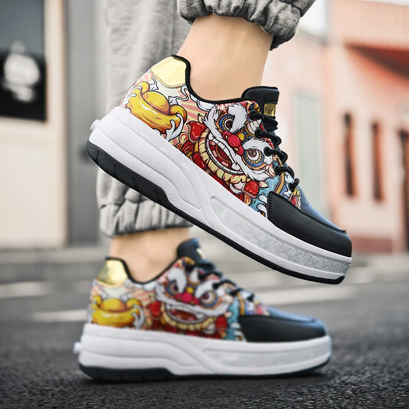 كعب للأولاد ذو 4 عجلات قابل للسحب: أحذية للأطفال، أحذية زلاجات دوارة قابلة للتحويل للطلاب وأحذية طيران للفتيات