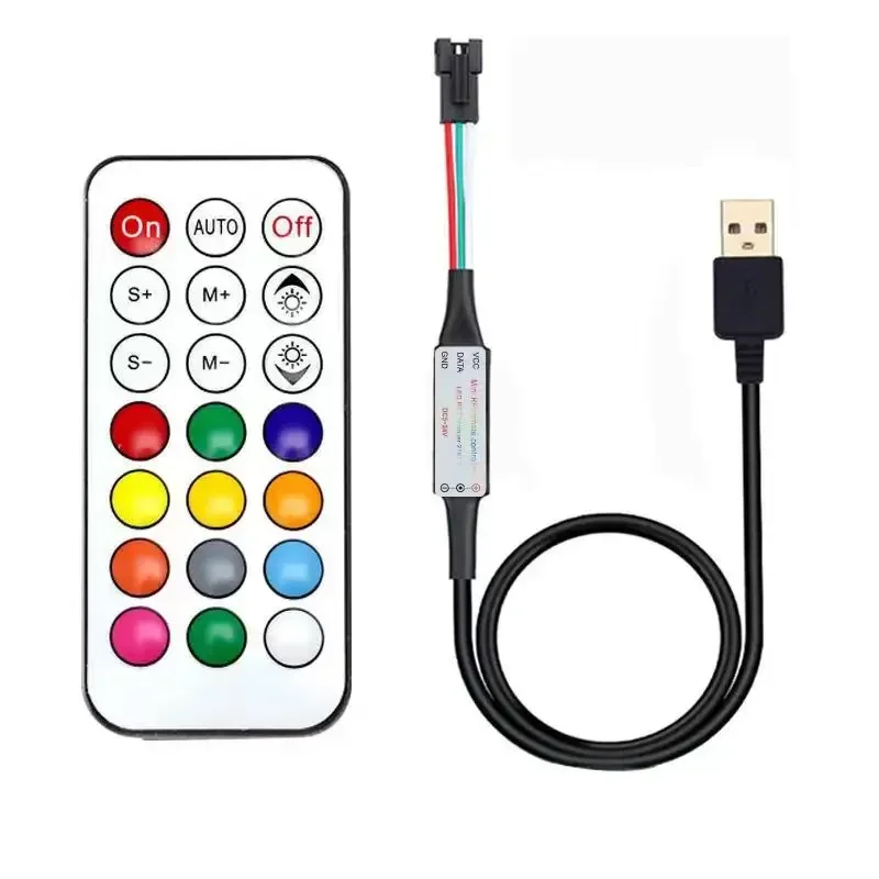 Контроллер RGB WS2812B WS2811 SK6812 6803 6812 1903 Светодиодный диммер RGB-ленты USB 5 В 12 В RF Беспроводной пульт дистанционного управления