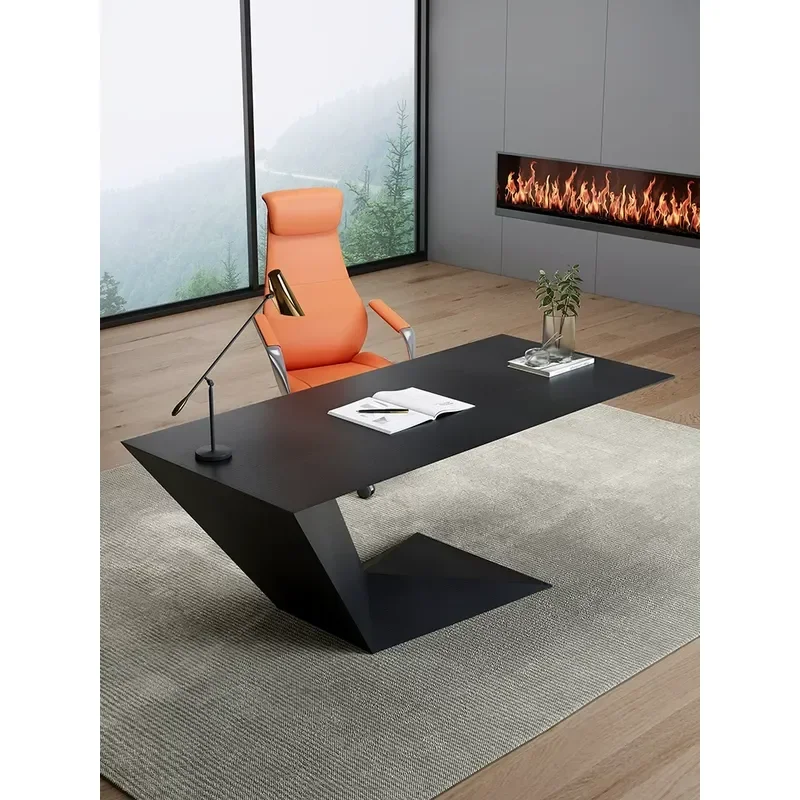 Modern Simple Executive Desk and Chair Set High End Home Office Furniture Single Workstation for Leader Manager
