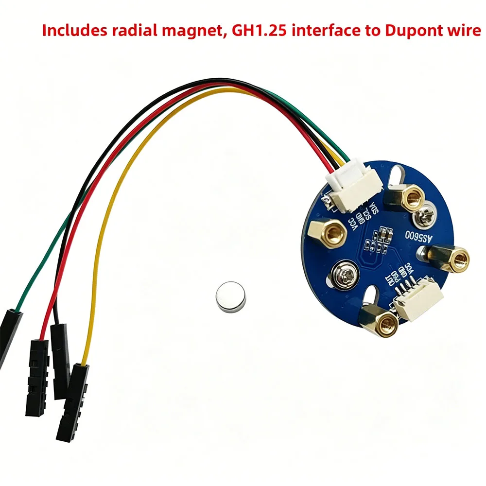 Moduł enkodera magnetycznego AS5600 12-bitowy o wysokiej precyzji, czujnik kąta i prędkości I2C z magnesem radialnym i otworami montażowymi do FOC — zdjęcie produktu 7