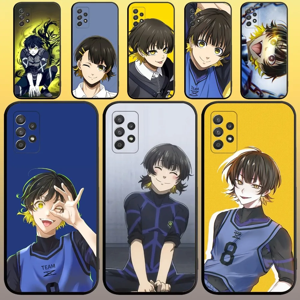 Anime M-Meguru B-bachira Phone Case for SamsungA 91,80,73,72,71,70,53,52,51,42,41,40,32,31,30,22,21,20,S 4G 5G Soft Black Case