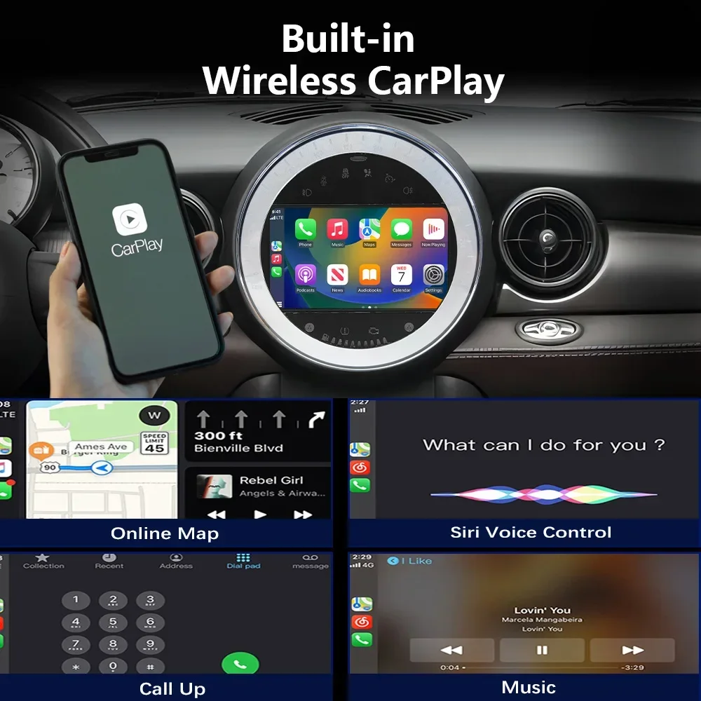 CHSTEK Car Radio Android 13 Carplay for BMW Mini Cooper R55 R56 R57 R58 S Clubvan Clubman Coupe 2006-2015 Navigator GPS 4G WIFI