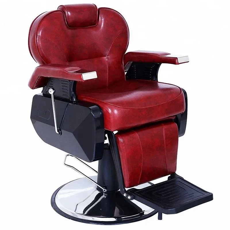 Classic Folding Barber Chair Stainless Steel Multifunctional Premium Barber Chair Trendy Comfy Silla Beauty Salon Furniture