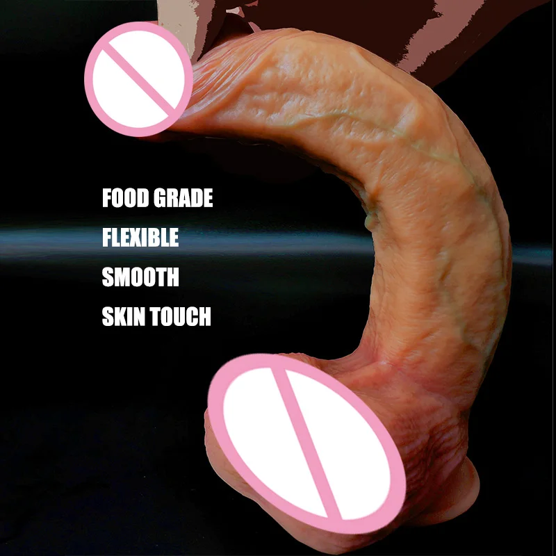 7/8/9 inch Dildo Realistic Simulated Vein Fake Penis Soft Skin Feeling Silicone Dildos Female Masturbator Sex Toys for Woman - view 3
