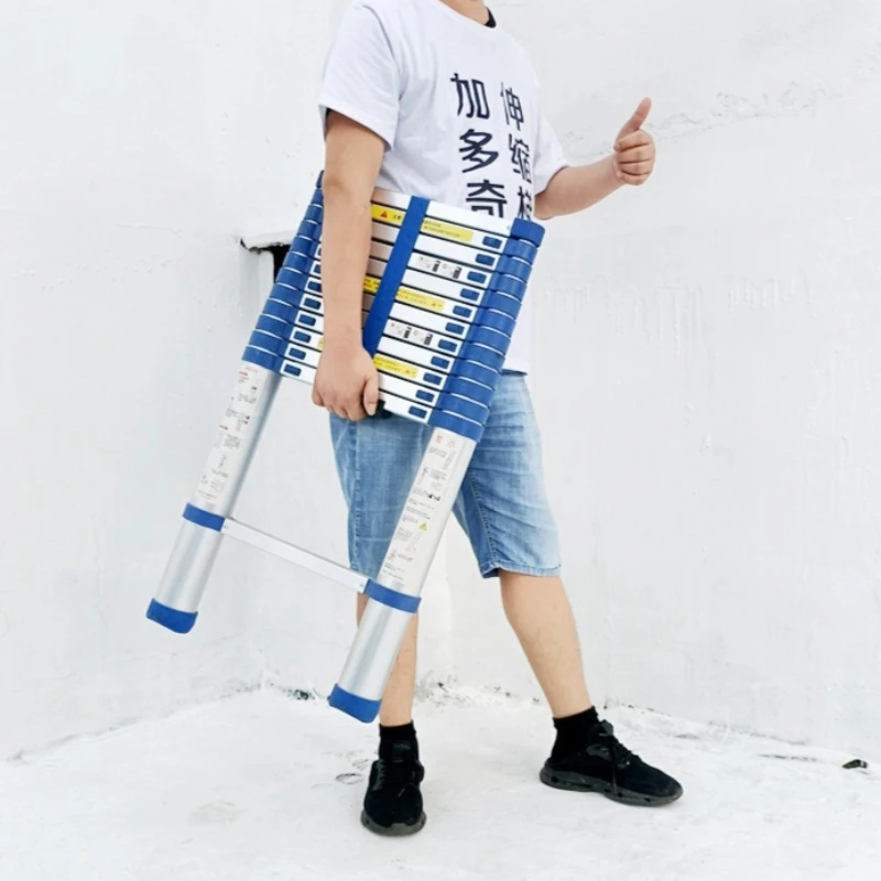 Heavy Duty Aluminum Telescoping Ladder, Foldable Extension Step Stool for Home, Portable Bamboo Joint Ladder for Loft & Worksite
