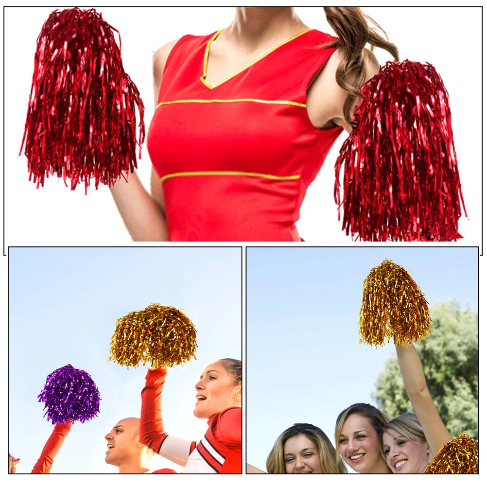 28 قطعة التشجيع بوم بومس ألوان نابضة بالحياة يده المشجع الكريات مدرسة الأحداث الرياضية الجمباز الرقص زينة الحفلات #5