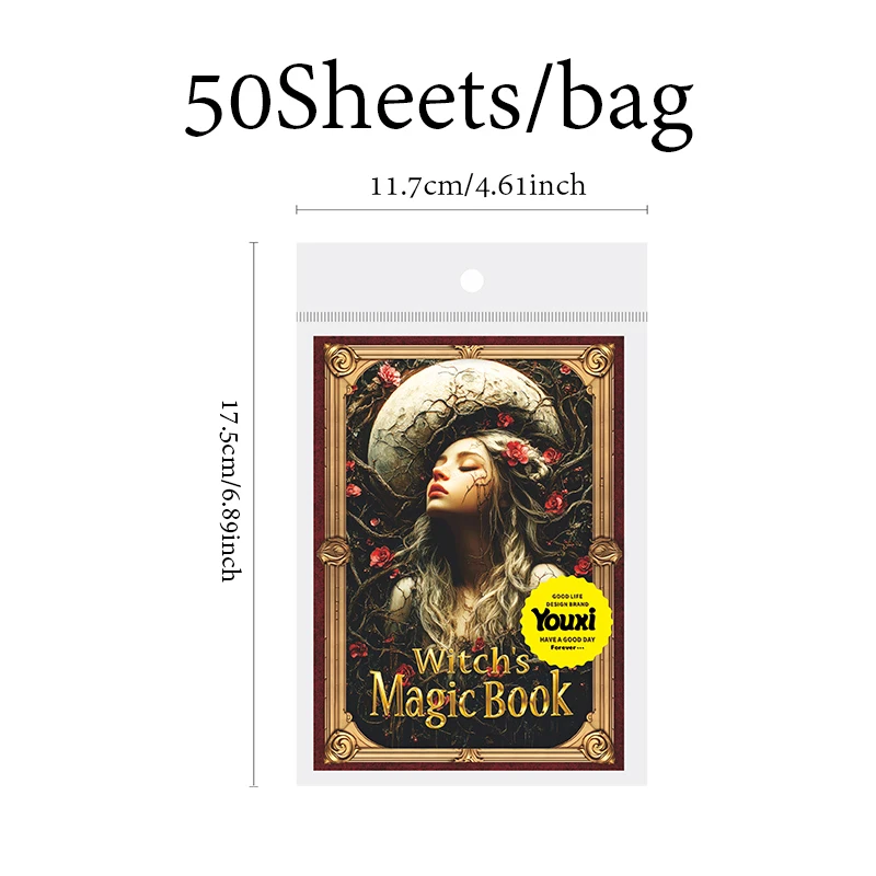 ورق مادة شخصية الهالوين من Mr. Paper 50 ورقة/عبوة من سلسلة الكتب السحرية الساحرة المواد السحرية هدية عيد الهالوين العائلية