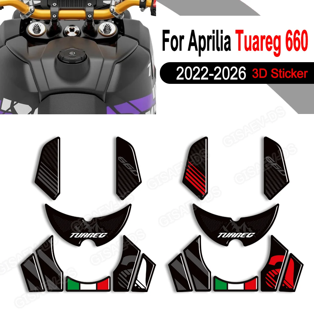 

For Aprilia Tuareg 660 RALLY Adventure Motorcycle Tank Pad Cap Tank Pad Grips Gas Fuel Kit Knee Fairing Fender Protector Sticker