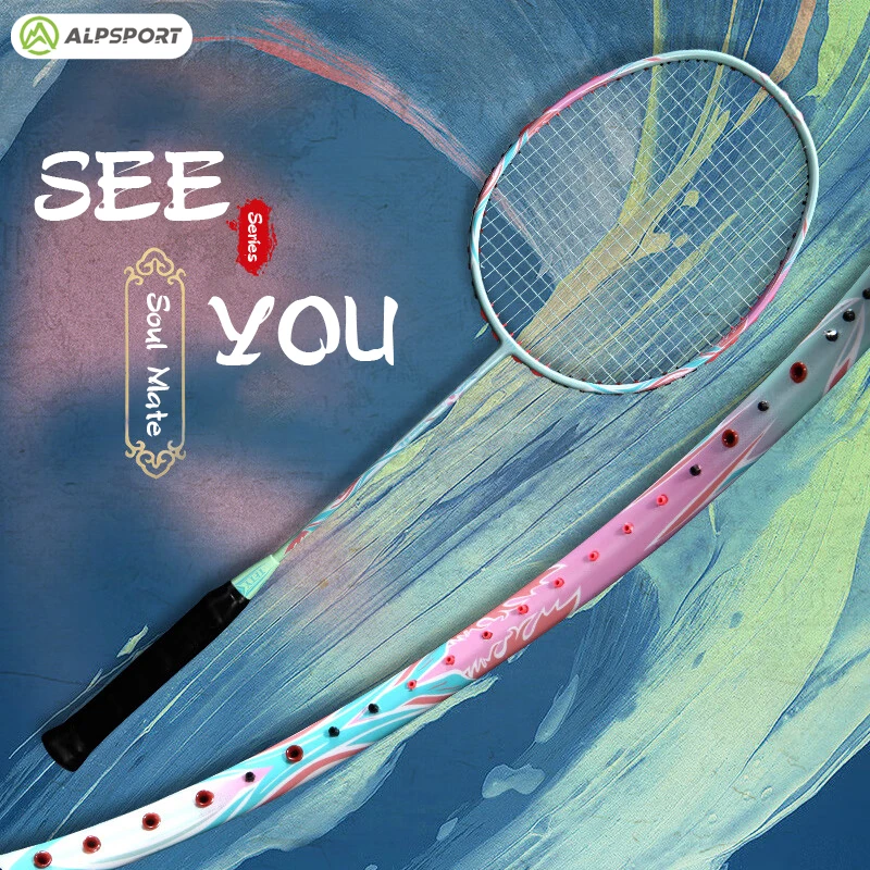 Alpsport DJ Series Badminton Racket Carbon Fiber 100% Genuine 5U 75G Professional Racket Max 30LBS G5 Offensive Defense ALP DJ