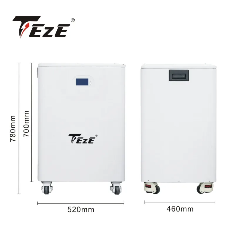 TEZE 20KWH 48V Powerwall 51.2V 16S 400Ah LiFePO4 Battery With RS485 CAN Built-in BMS 10KW Output Home Energy Storage System