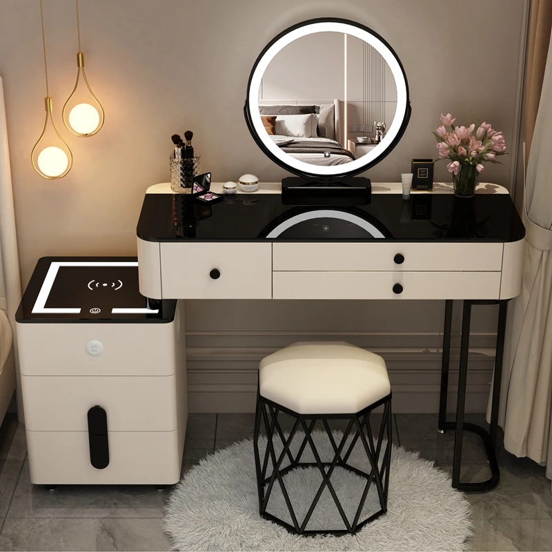 

Luxury Dressing Makeup Vanities Bedroom Table Living Room Cabinet Illuminated Mirror Comfortable Penteadeira Feminina Furniture