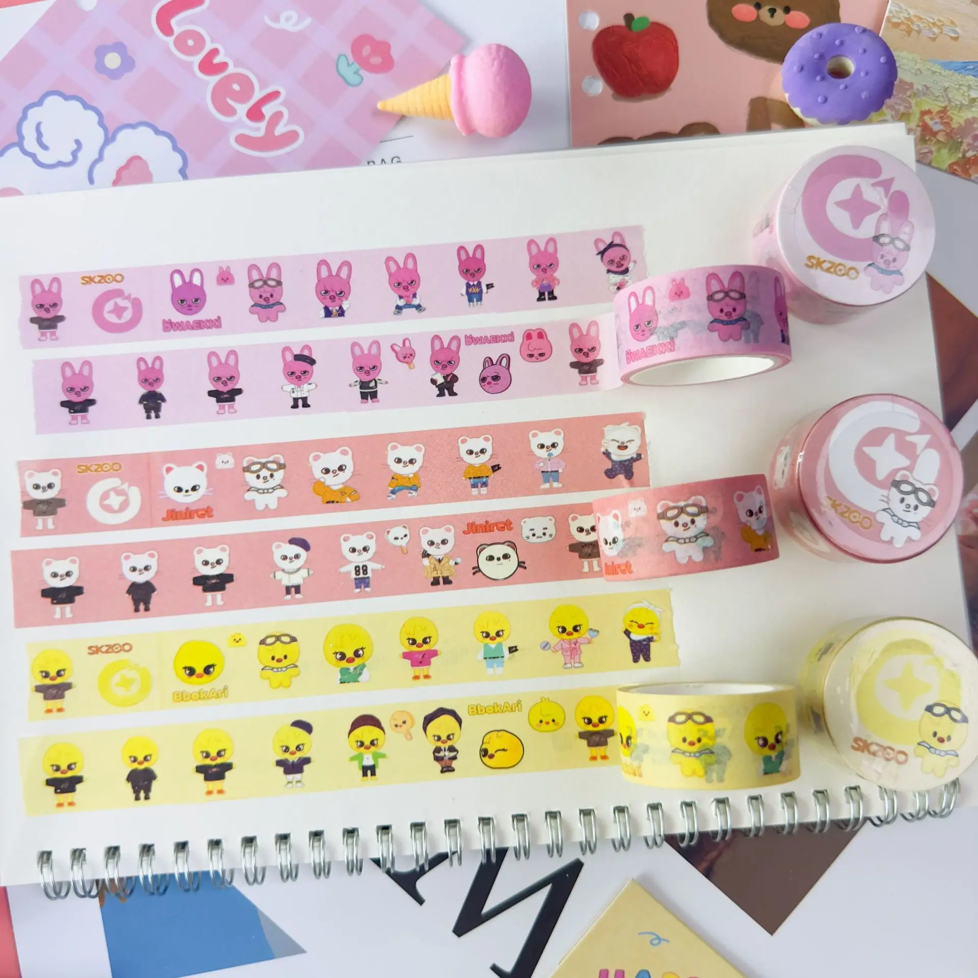 Stray child Huang Xuanchen cartoon image and paper tape SKZoo cute hand account sticker hand account