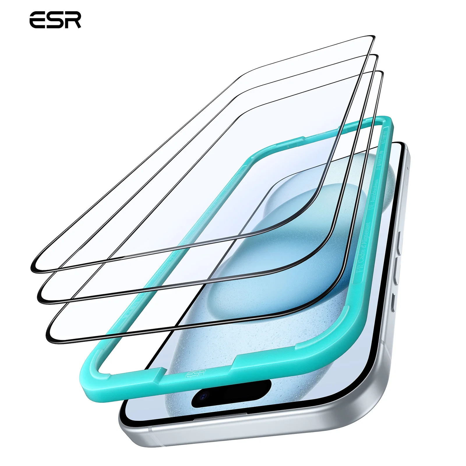 ESR 3pcs for iPhone 15 15 Pro Max HD Screen Protector for iPhone 15 Pro Tempered Glass Film for iPhone 13 Pro Max Film