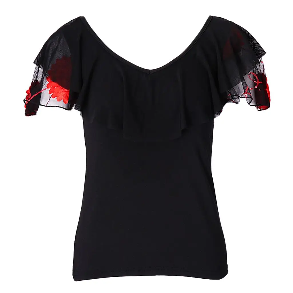 Flamenco Dance Tops Elegant Slim Fit Ballroom Dance Clothes for Competition and Standard Lessons