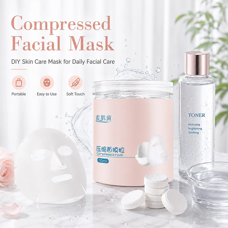 Silk Compressed Mask Tablets DIY Sheet Mask 30/50 Pcs Hydrating Ultra-Thin & Breathable Expand in Toner Essence Travel Friendly