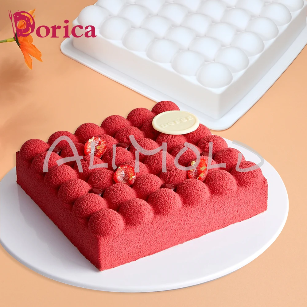 Molde cuadrado para pastel de Mousse de burbujas, molde de silicona para postre francés de Chocolate, gelatina de Chocolate, pudín, bandeja para hornear, herramientas de decoración de pasteles