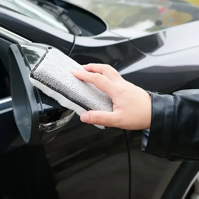 2/24PCS Soft Double Side Microfiber Scrubbing Sponge Car Leather Cleaning Microfiber Towel Wax Sponge Auto Detailing Tools image 6