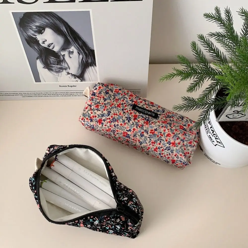 Vintage Cord Blumen literarische Bleistift Tasche große Kapazität Briefpapier Tasche multifunktion ale Feder mäppchen Schule Bürobedarf