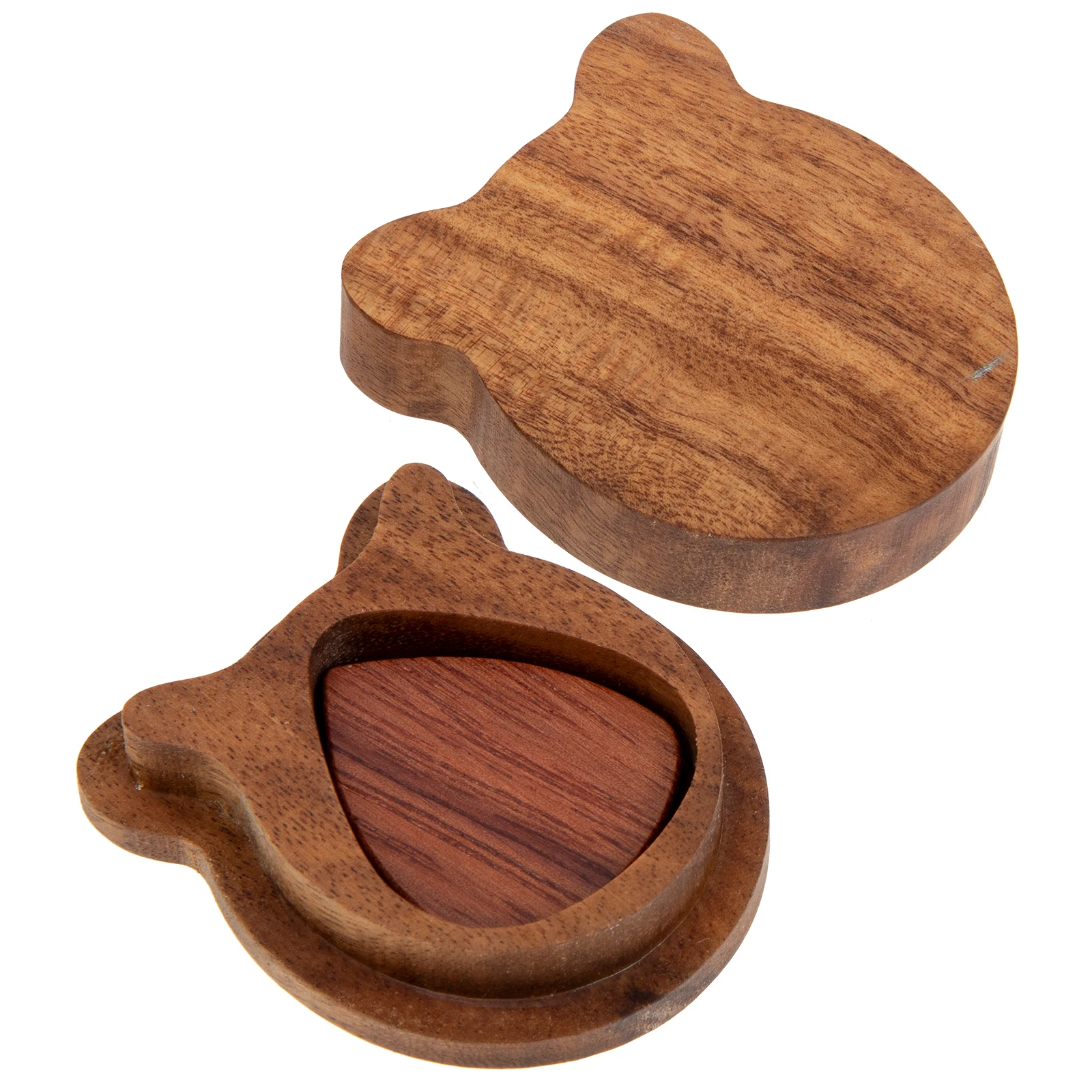 

1Set Solid Wood Guitar Pick Set Durable Storage Case for Beginners Aid Guitar Pick Holder Wood Plectrum Natural Wooden Picks