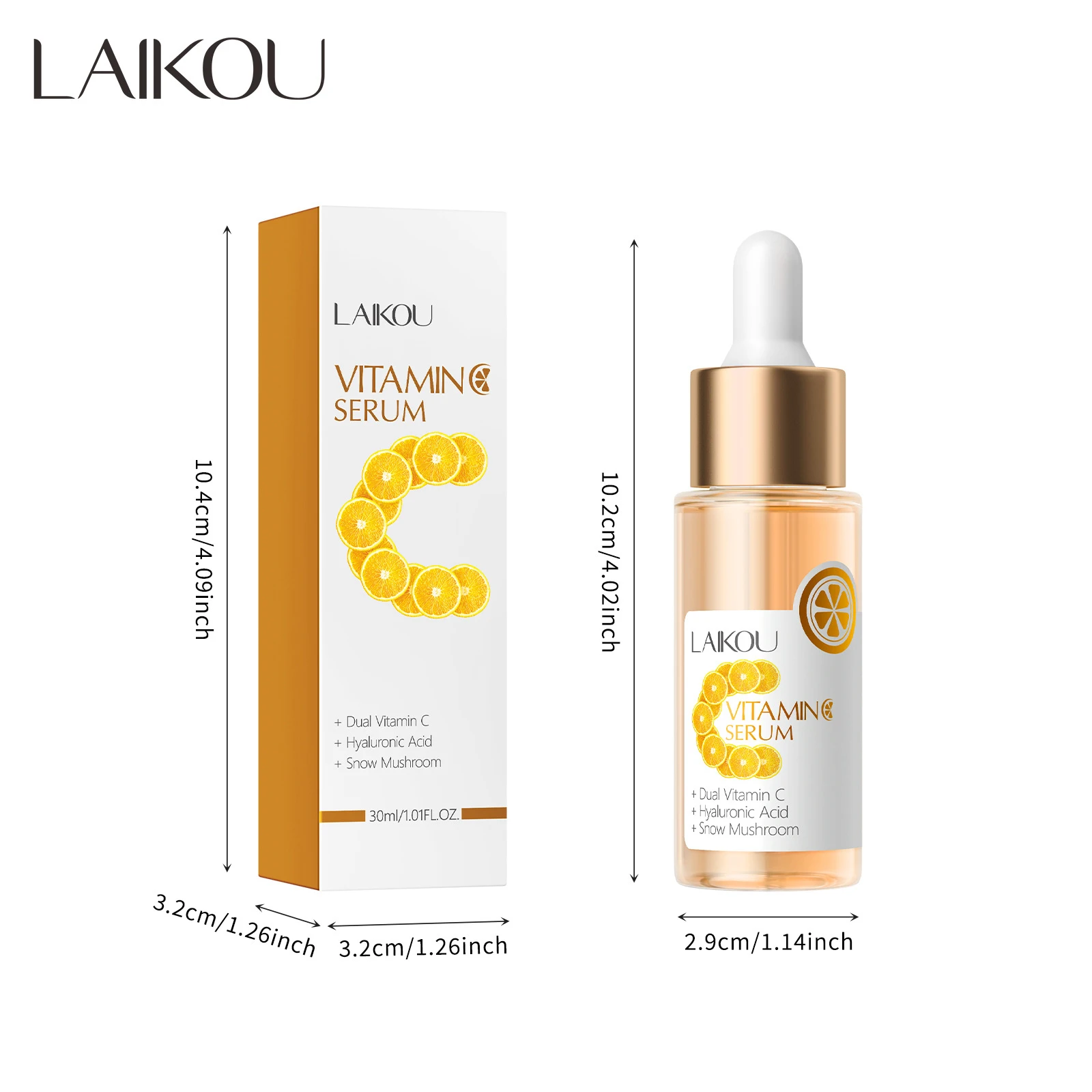 

30ml LAIKOU Facial Essence Vitamin C Essence Hydrating And Sodium Hyaluronate Anti-Aging Moisturizing Brightening Skin Care