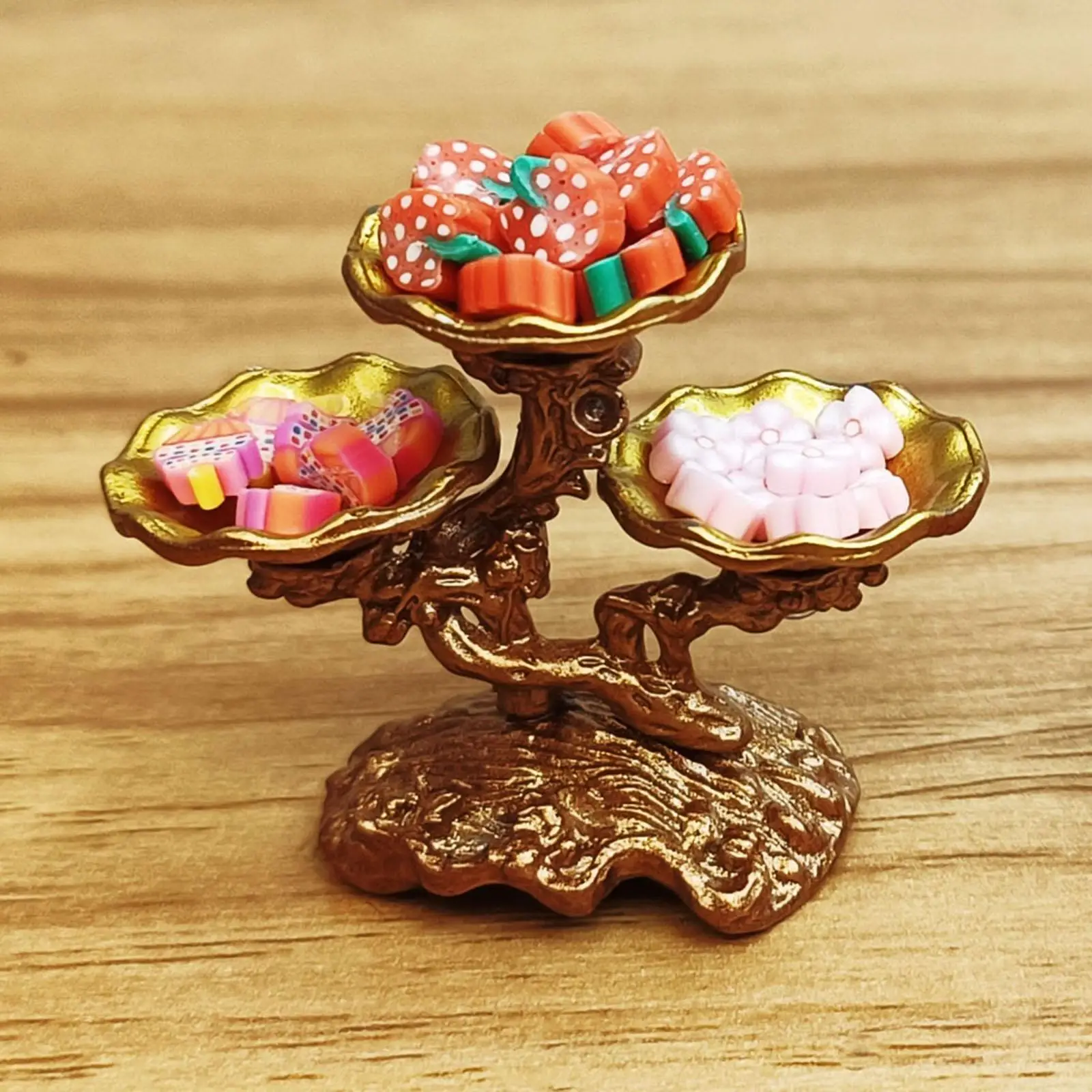 

Поднос для кукольного домика, миниатюрный поднос из сплава для демонстрации еды, кухонная мебель, аксессуары в масштабе 1:12 для ролевых игр