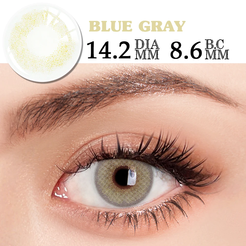 Bio-essence 1 Paar farbige Kontaktlinsen für Augen, graue Augenkontaktlinsen, blaue Linsen, natürliche Modelinsen, kosmetischer Augenkontakt – Detail 19