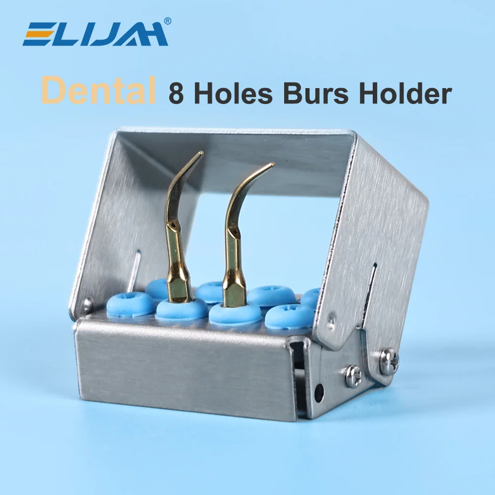 

ELIJAH Dental 8 Holes Bur Holder Sterilizer Endo Files Disinfection Box 135℃ Autoclavable Sterilizable Lab Storage Box Tools