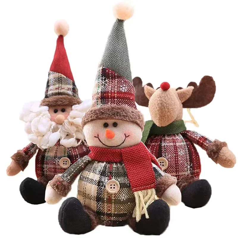 Snowman Doll Merry Chirstmas Decor for Home Table 2023 Elk Doll Christmas Ornaments Santa Claus Navidad Gift Happy New Year 2024