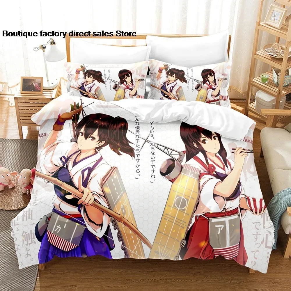 Anime -  Kantai Collection  Bedding Set Single Twin Full Queen King Size Bed Set Aldult Kid Bedroom Duvetcover bed sheet set 03