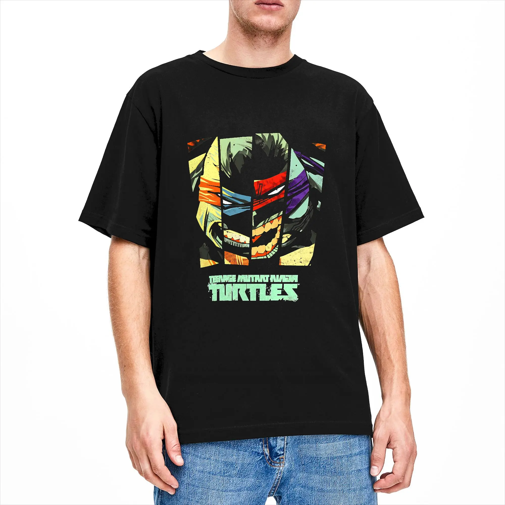 TMNT Face Strips Eastman T-Shirt Men  Vintage T-Shirts Summer Breathable Harajuku Tee Shirt Cheap Oversized Tops