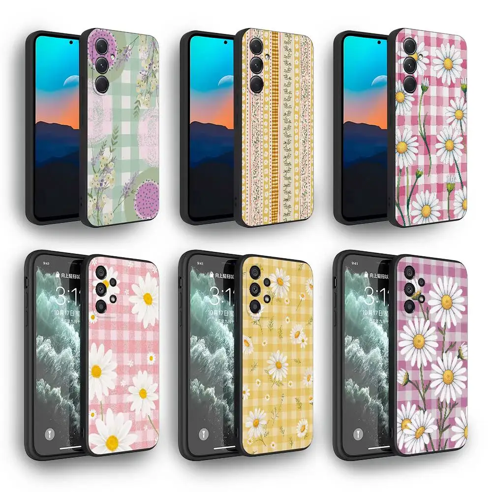 

VibrantA Bees Flying Daisy Flowers Retro Pop Art Phone Case For Samsung Galaxy S25 S24 S23 S22 S21 PLUS ULTRA