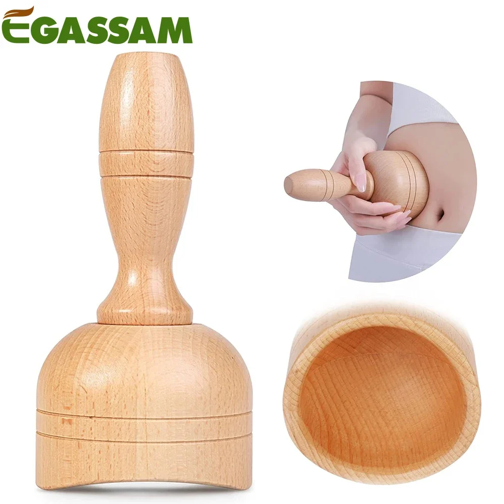 Wood Therapy Swedish Massage Cup, Manual Wood Therapy Massage Tool for Lympahtic Drainage, Anti-Cellulite, Muscle Pain Relief