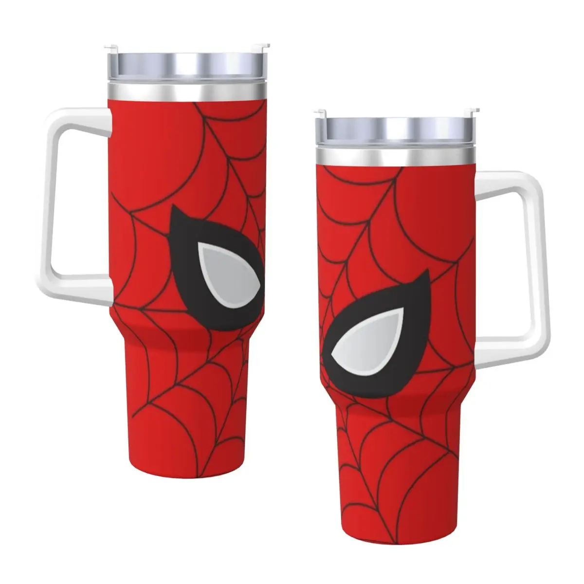 Stainless Steel Tumbler Spider Man Web Mugs Cup With Straws Camping Cold Drink Water Bottle Leakproof Large Thermal Cups