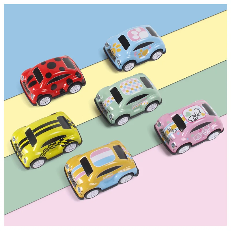 1PCS Random Mini Pull Back Alloy Sports Car Model Candy Color Car Toy Children Kids Cute Cartoon Car Model Children Toy Gift