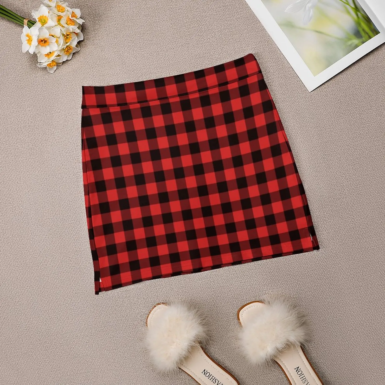 Buffalo Check Rood En Zwart Plaid Koreaanse Mode Rok Zomer Rokken Voor Vrouwen Licht Proof Broek Rok Geruite Buffalo