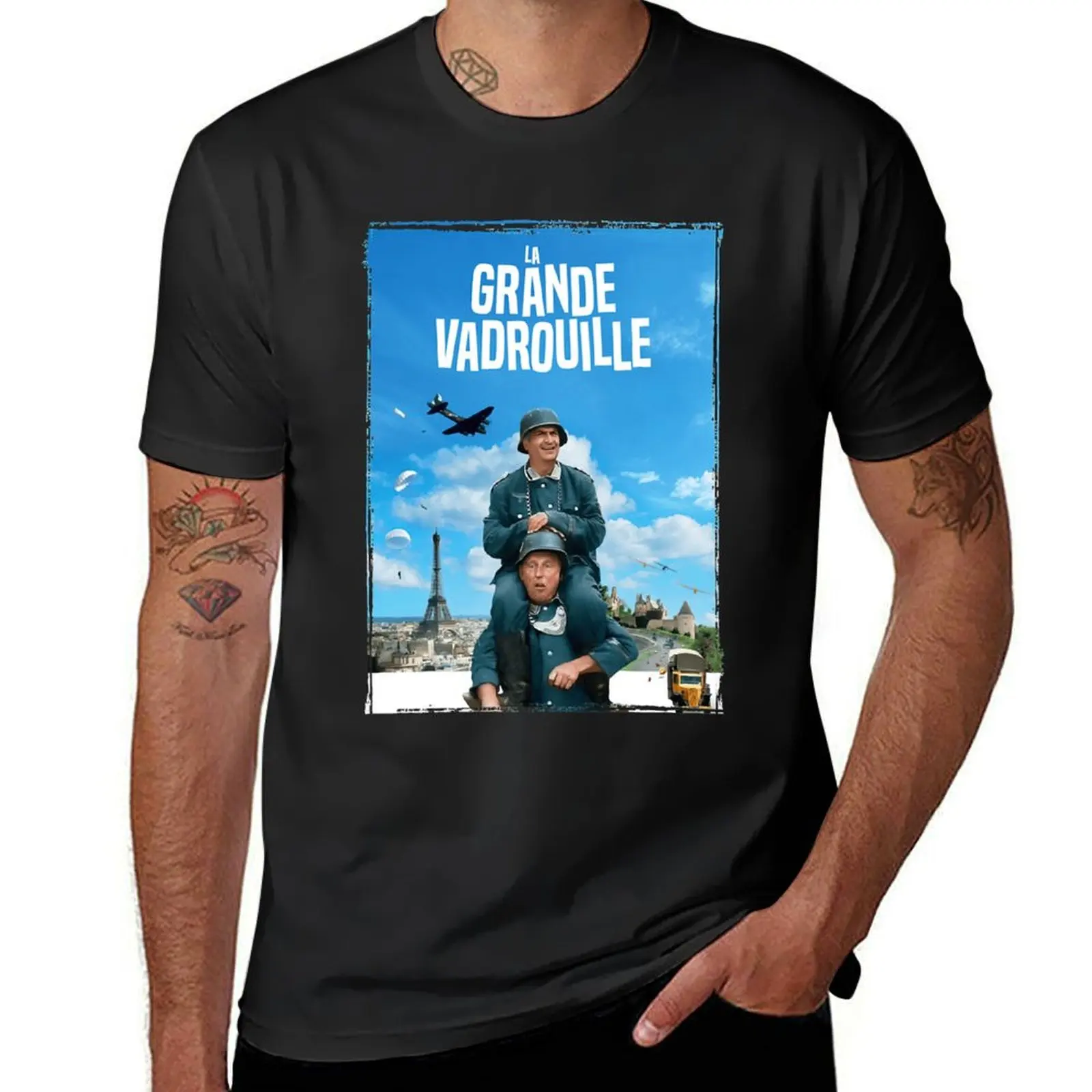 Music Vintage Retro La Grande Vadrouille Vintage Photograp Vintage T-Shirt plain t shirts for men cotton