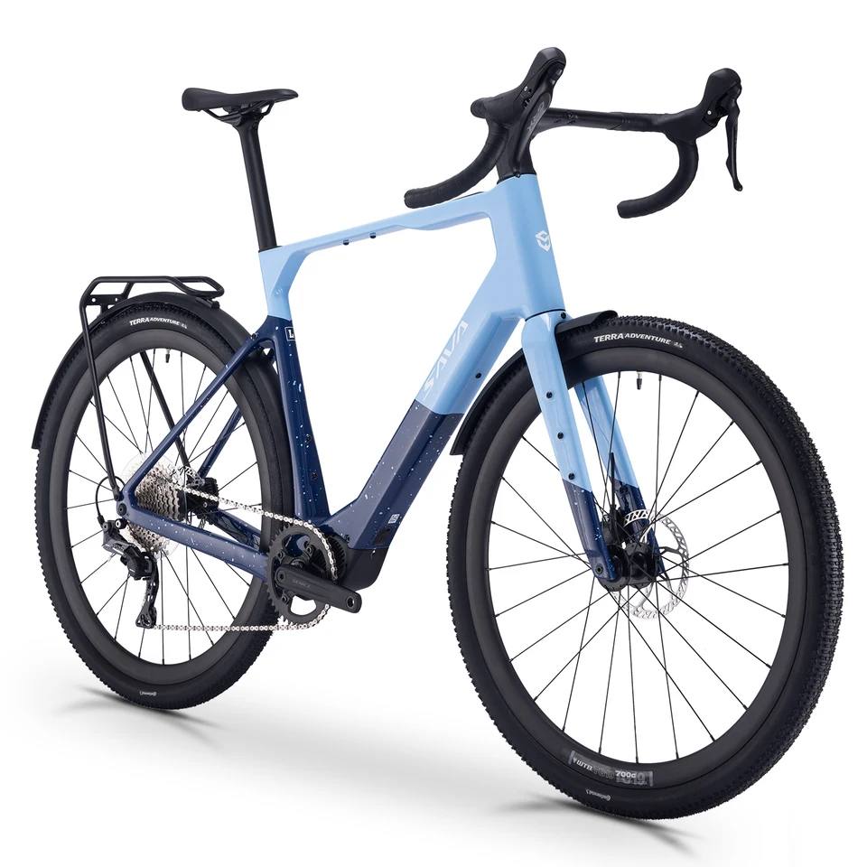SAVA E-BIKE Carbon Fiber Gravel Electric Assist Bicycle, equipped with SHIMAN0 GRX ST-RX600 groupset image 1