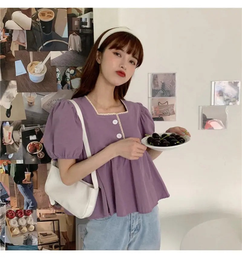 

Рубашки с коротким рукавом, женские расклешенные рубашки на шнуровке, милый дизайн для девочек, темперамент, для отдыха, выходного дня, вязаные шикарные женские рубашки в горошек