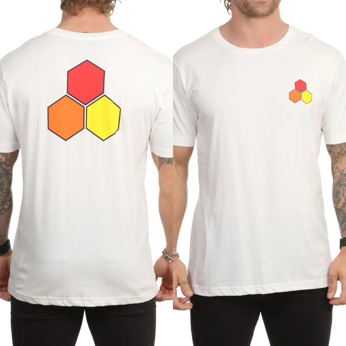 Fresh Drop 2026-2027 Y2K Front & Back Color Hexagon Graphic Tee Unisex Short Sleeve Streetwear T Shirt