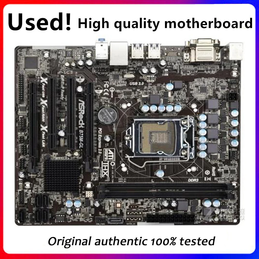 

For ASRock B75M-GL Computer Motherboard LGA 1155 DDR3 For Intel B75 P8B75 Desktop Mainboard SATA II PCI-E X16 Used