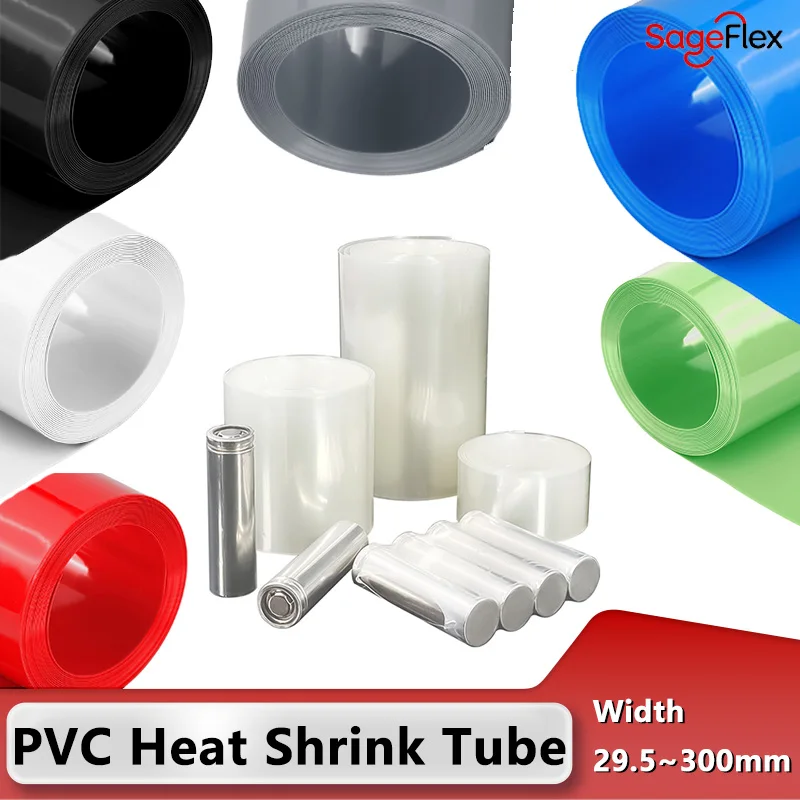 

Width 29.5~300mm - Insulation Film for Lithium Battery Packs, Waterproof & Flame-retardant Supplies 5M PVC Heat Shrink Tubing