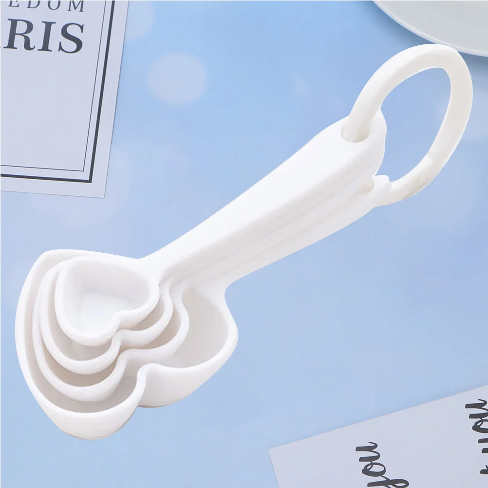 

3 Sets Plastic Heart Shaped Measuring Spoon Dessert Spoon For Ice Cream Coffee Tea Sugar Cream Home Tableware Kitchen