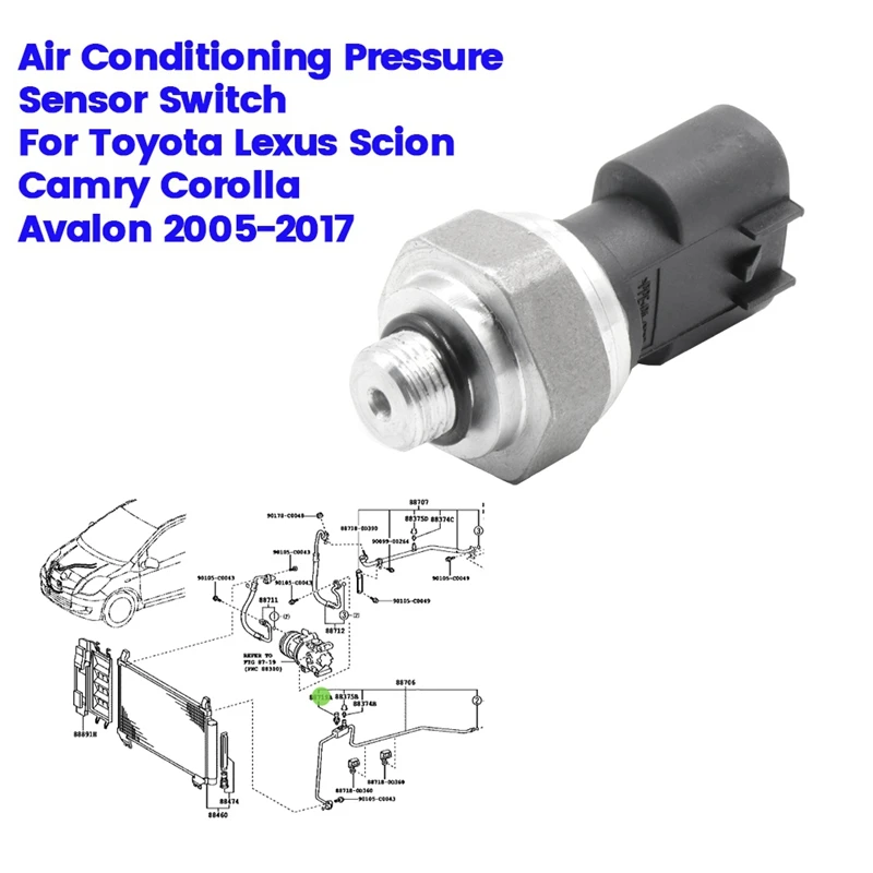 Car A/C Transducer Refrigerant Pressure Switch 8871933020 For Toyota Lexus Scion Camry Corolla Avalon 05-17 88719-33020