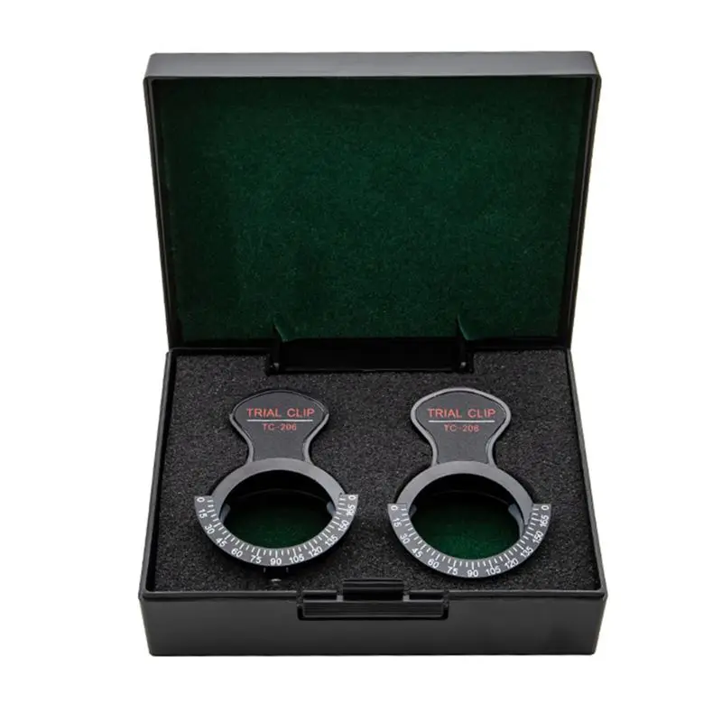 Single Eye Trial Frame Adjustable 0°-165° Scale Three-layer Optical Test Frame Wear-resistant for Optical Shops 2 Pack