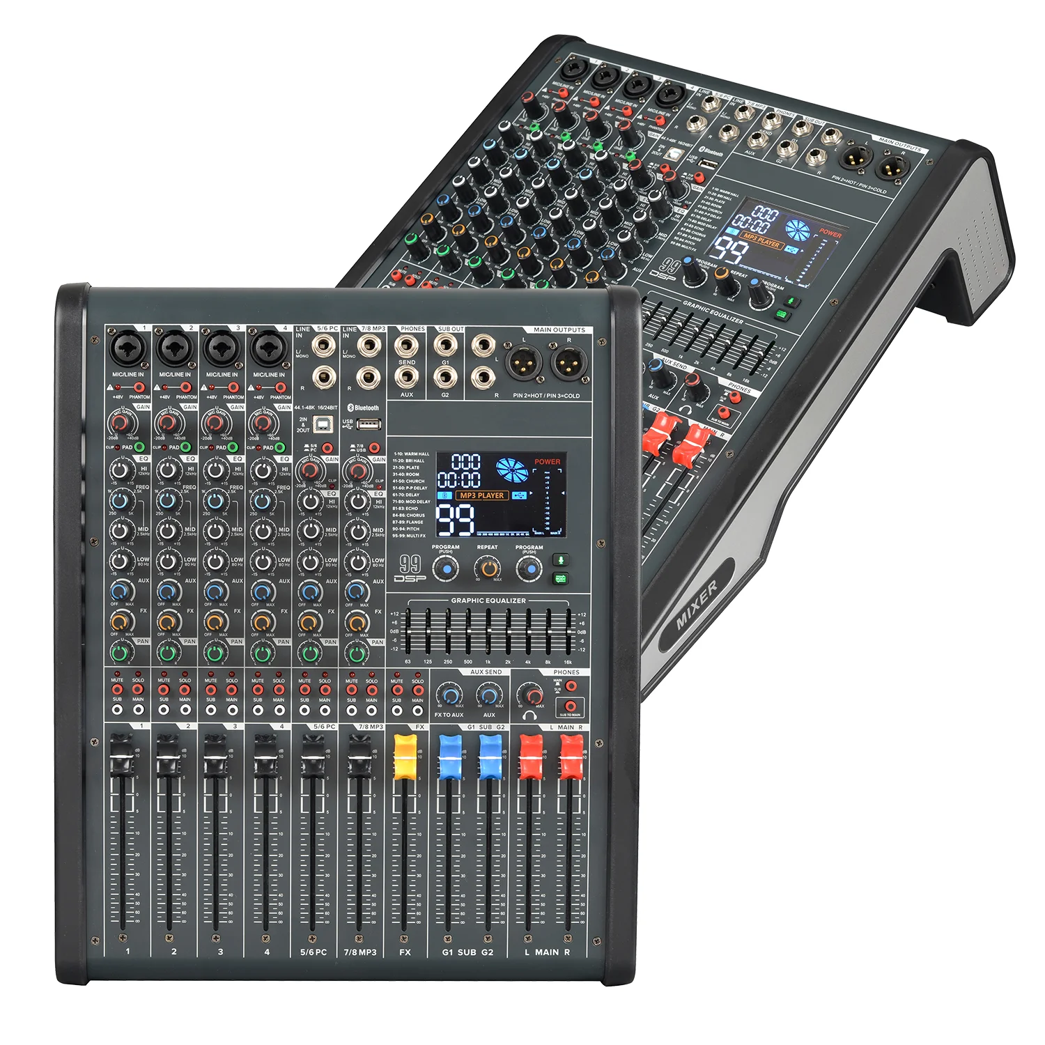 GAX-KC Series USB Audio Interface Multi-functional Mixer Pro Audio Mixer 99 DSP Digital Reverberation Effects