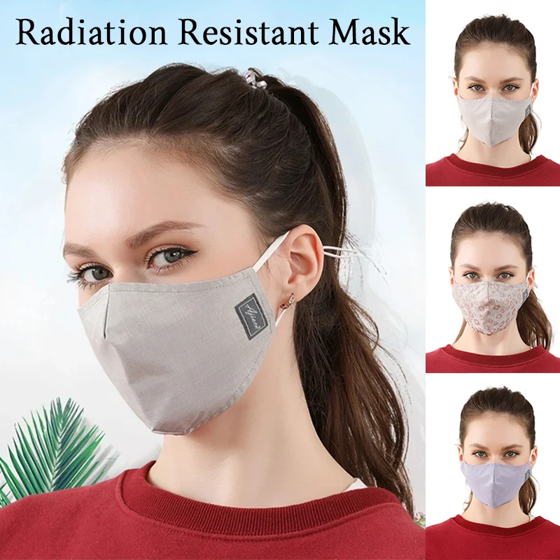 Anti-radiation 50% Silver Fiber Fabric Mask Prevent Smog Reject Bacteria Electromagnetic Radiation Shielding Mask Sunscreen