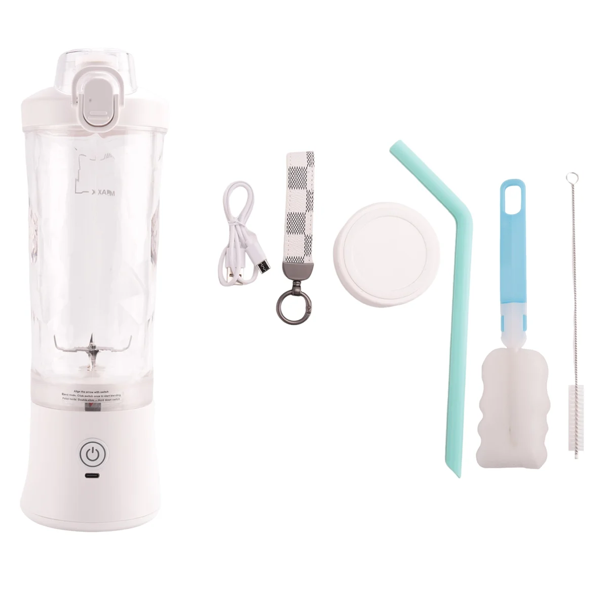 쉐이크와 스무디용 휴대용 믹서기 믹서기, 6 개의 날이 있는 미니 믹서기, 주방 및 가정용 20 Oz