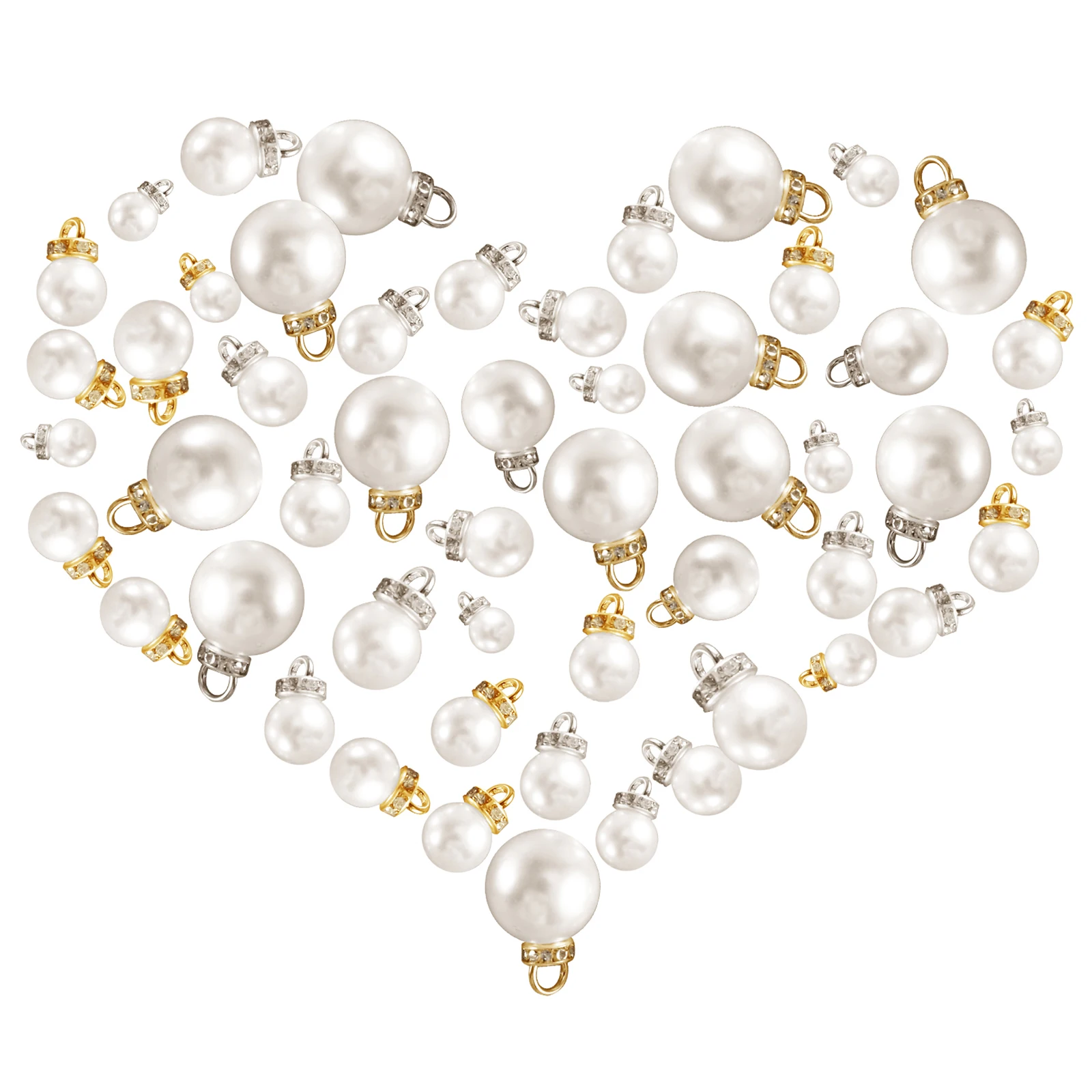

50pcs Point Drill Pearl Pendants Jewelry Charms Diy Necklace Bracelet Earring Making Supplies Decorative Keychain Phone Pendant