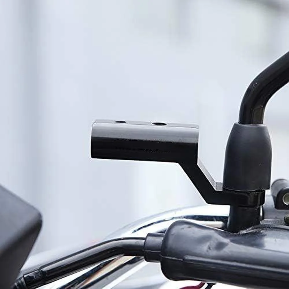 حامل دعامة تثبيت مرآة الرؤية الخلفية للدراجات النارية من الألومنيوم أسود/فضي للدراجات النارية ومركبات ATV والدراجات البخارية